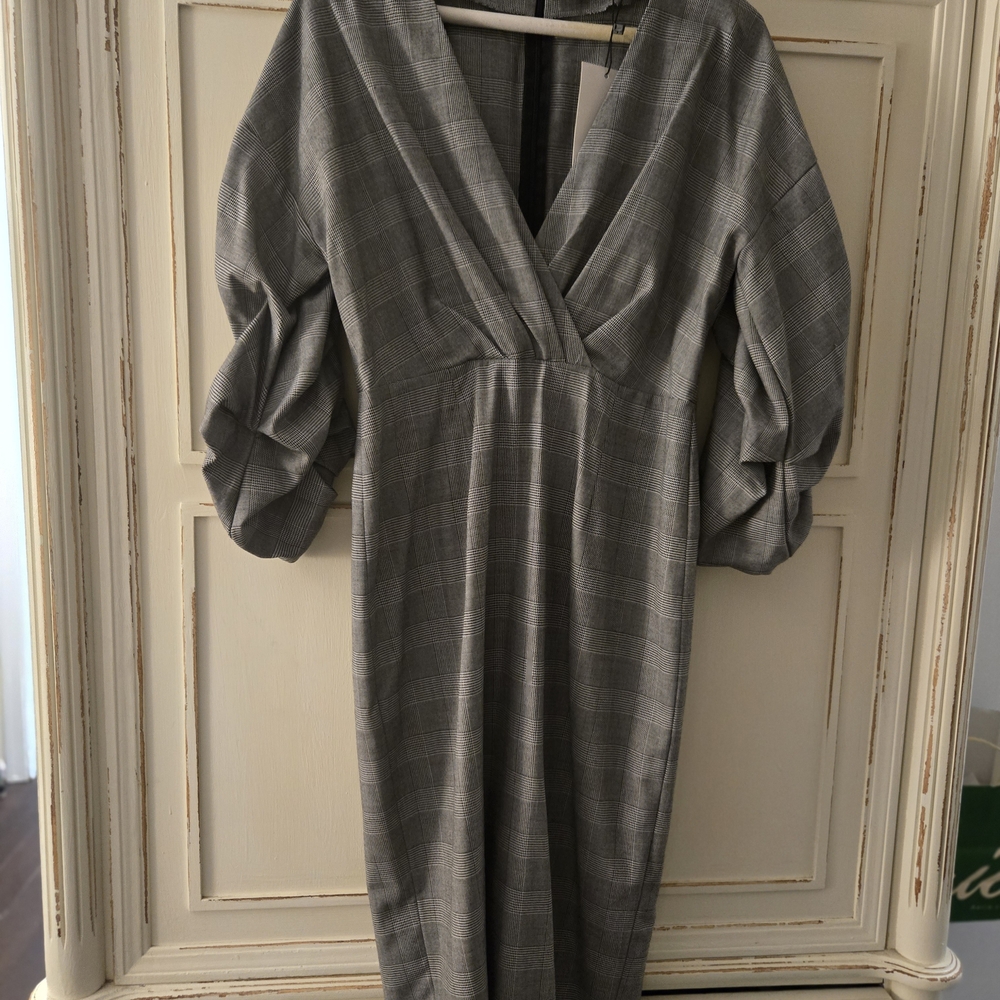 Zara Gray Long Sleeve Dress